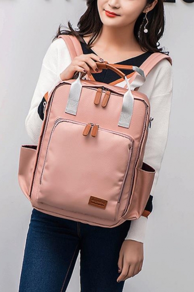 Women Solid Color Water Resistant Backpack Large Capacity Travel Mummy Bags