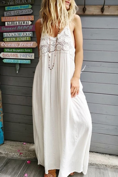 white maxi linen dress