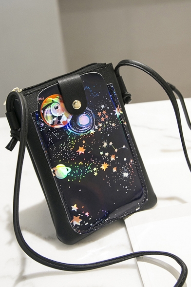 Fashion Galaxy Planet Pattern Crossbody Cell Phone Purse 11*2*18 CM