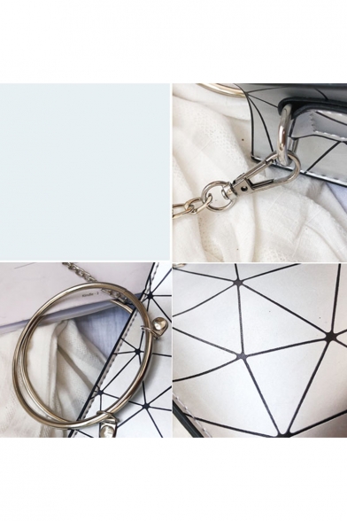 Hot Fashion Geometric Luminous Printed Ring Handle Crossbody Satchel Bag 16*8*13 CM