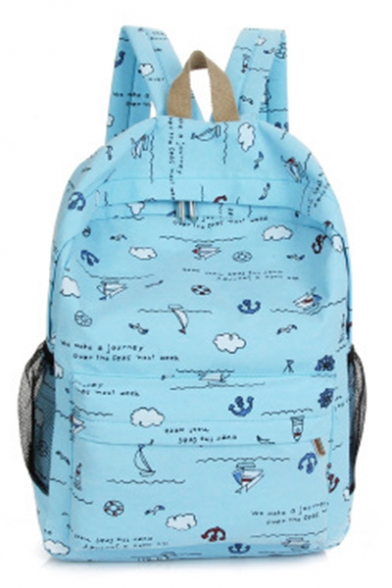 Lovely Cartoon Graffiti Printed School Bag Backpack 29*10*42 CM