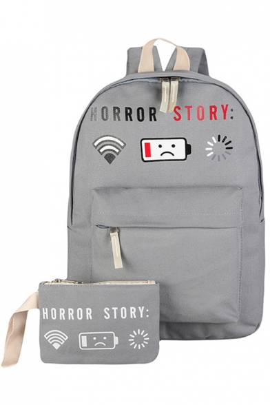 Popular Graphic Printed Canvas Casual School Bag Backpack for Junior 26*10*40 CM