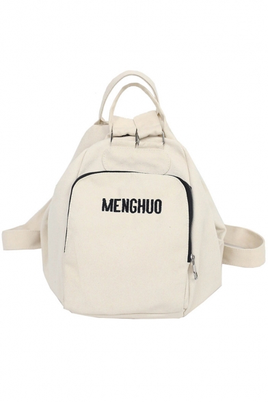 Stylish Letter Embroidery Pattern Canvas Tote Casual Backpack 42*20*30 CM