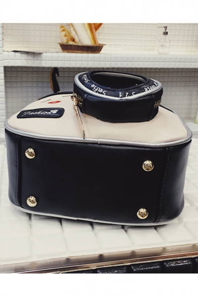 Stylish Printed Striped Strap Black and White Shoulder Bag Messenger Camera Bag 20*9*15 CM