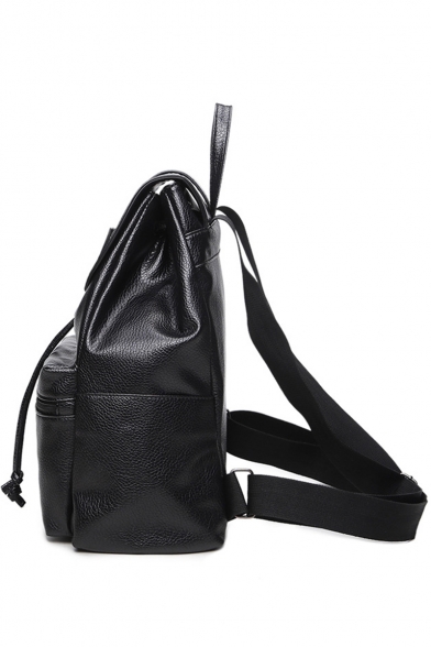 black drawstring backpack women's