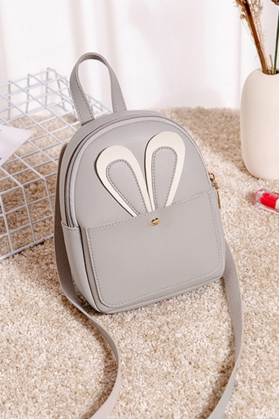 Lovely Rabbit Ear Patched Crossbody Backpack 16*6*20 CM