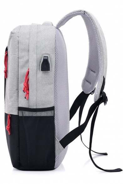 Professional Color Block Creative USB Charging Traveling Backpack 28*12*45 CM