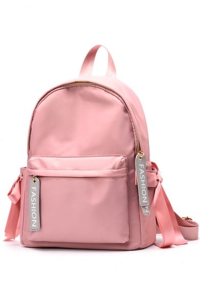 Trendy Letter Pattern Bow-knot Side School Bag Backpack for Girls 28*12*34 CM