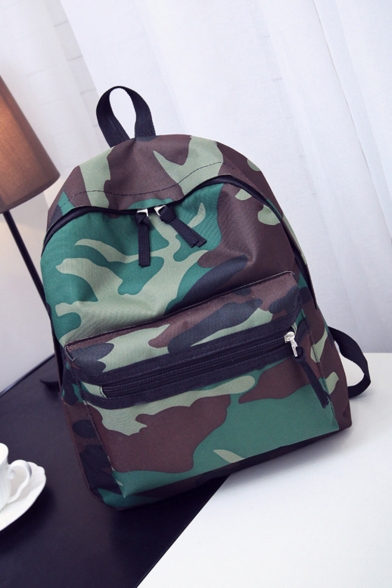 Women's Fashion Camouflage Printed Nylon School Bag Backpack 29*12*38 CM