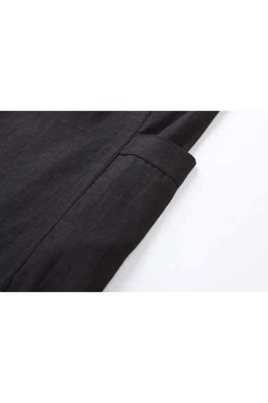 Men's New Stylish Cotton and linen Basic Simple Plain Loose Straight-Leg Lounge Pants