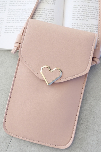 Simple Heart Decoration Crossbody Cell Phone Wallet 14*3*19.5 CM