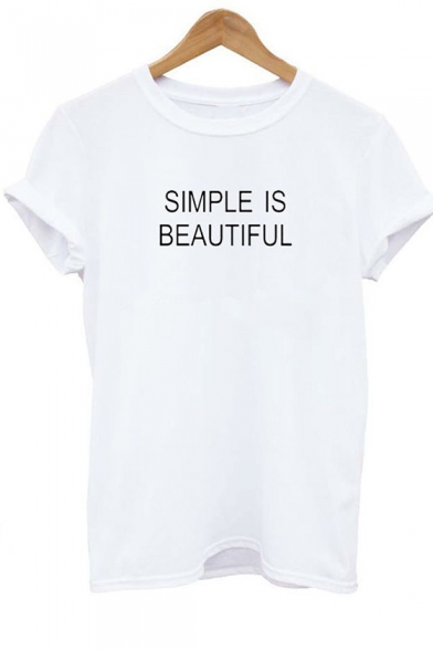 Simple is Beautiful Basic Summer Short Sleeve Cotton Tee