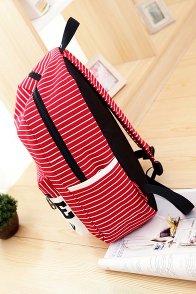 Stylish stripe Letter Believe I Can Fly Printed Fashion Backpack School Bag