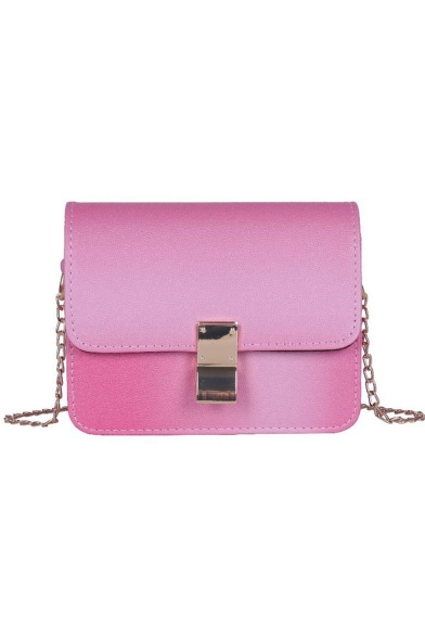 Trendy Ombre Square Crossbody Shoulder Bag Handbag with Chain Strap 15*18*6 CM