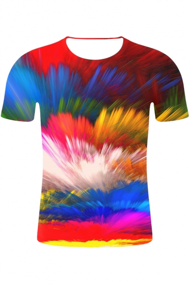Awesome Fancy Rainbow Painting 3D Printed Short Sleeve T-Shirt