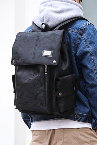 Cool Camouflage Printed Big Drawstring College Bag Laptop Backpack 31*16*43 CM