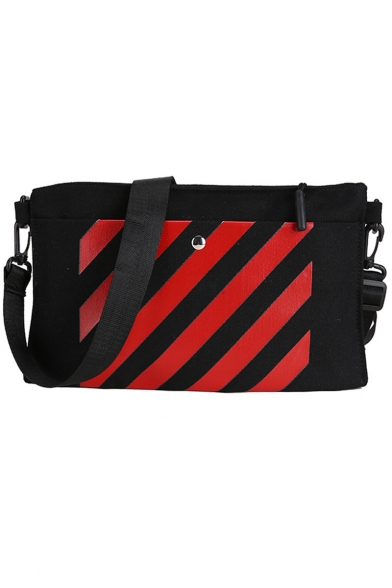 Popular Diagonal Stripes Printed Canvas Crossbody Shoulder Bag 29*3*18 CM
