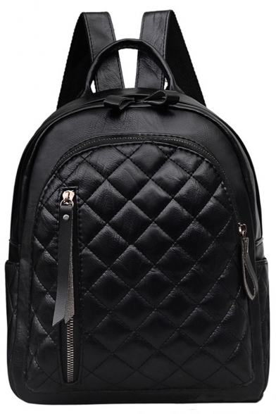 Fashion Classic Rhombus Pattern Zipper Decoration Leisure Backpack 25*13*31 CM