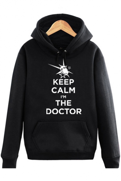 Keep Calm Letter Printed Long Sleeve Pullover Casual Hoodie