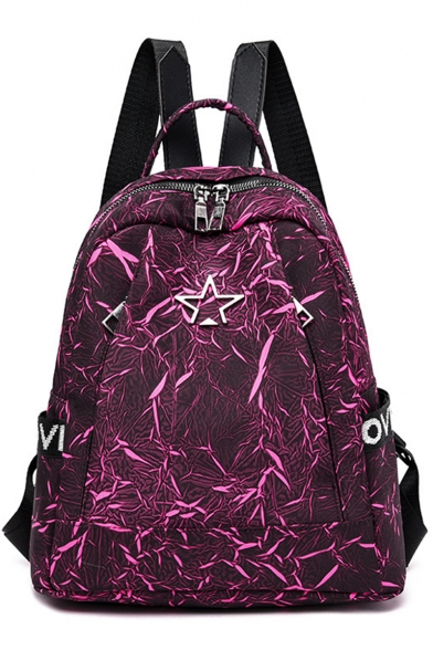 New Collection Fashion Star Letter Printed Zipper School Bag Backpack 29*13*39 CM