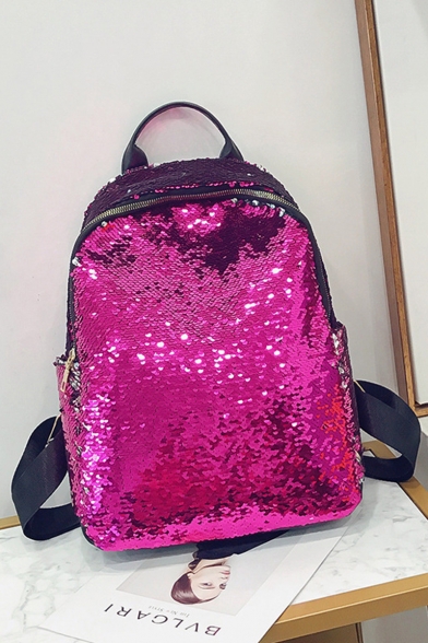 New Fashion Plain Sequined Mini School Bag Backpack with Zippers 30*11*40 CM