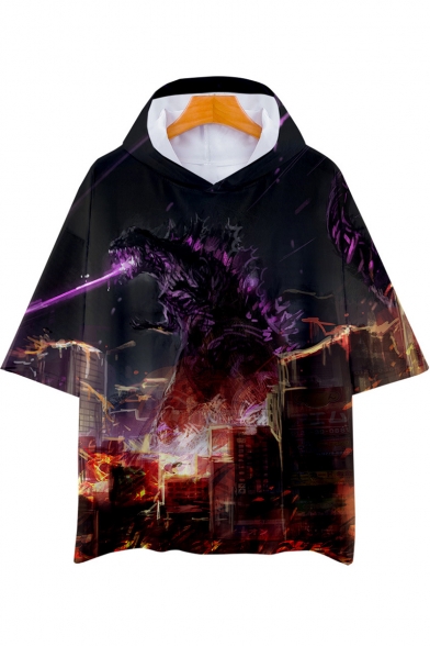 New Trendy King of the Monsters 3D Printed Unisex Hooded Casual Loose Tee