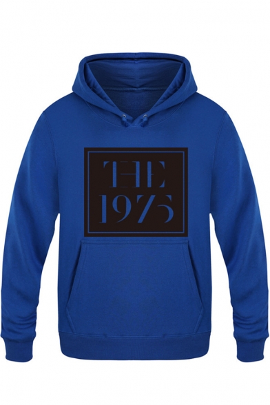 Trendy Rock Style Square Letter THE 1975 Printed Long Sleeve Pullover Hoodie