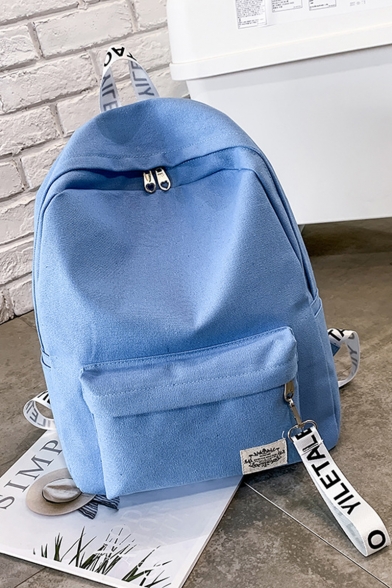 Chic Letter Ribbon Detail Zipper School Bookbag Backpack 30*12*41 CM