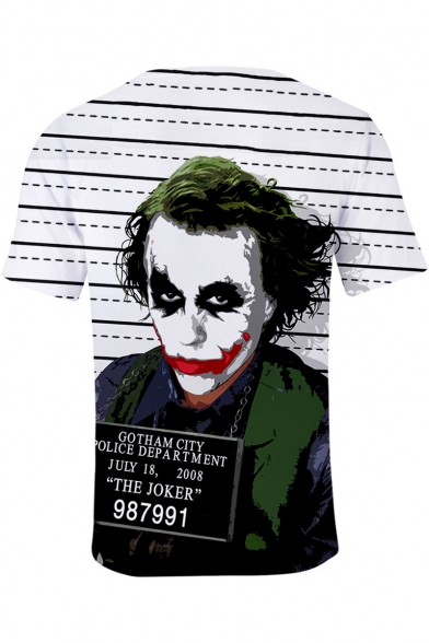 Cool Joker Clown Figure Basic Short Sleeve White T-Shirt