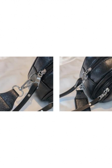 Fashion Plain Double Pockets Design Letter Strap Crossbody Shoulder Bag 22*8.5*16 CM