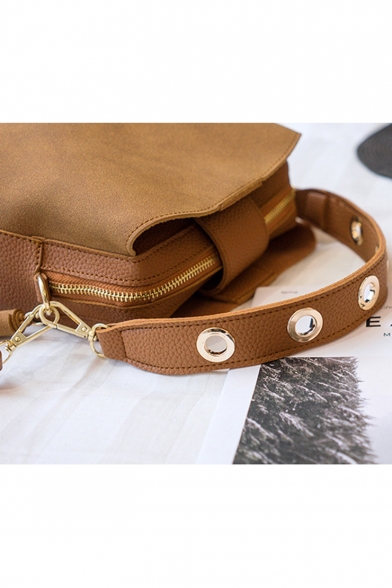 Fashion Solid Color Tassel Embellishment Crossbody Bucket Bag 22*10*21 CM