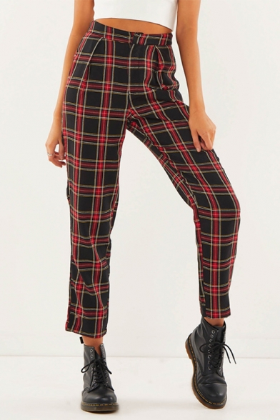 plaid trendy pants