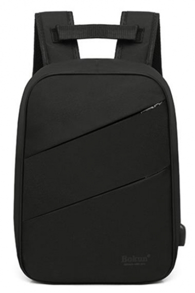 Professional Letter Pattern Large Capacity USB Charging Backpack with Laptop Compartment 28*9*40 CM