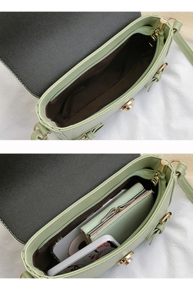 Simple Plain Belt Embellishment Crossbody Satchel Bag 20*5*14 CM