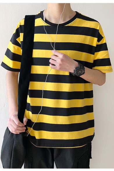 yellow striped t shirt mens
