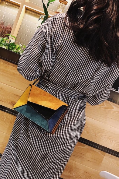 Trendy Color Block Anomalistic Patched Square Crossbody Bag 19*8*12 CM