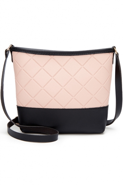 Fashion Color Block Quilted Shoulder Bag Crossbody Bag 22*4*18 CM