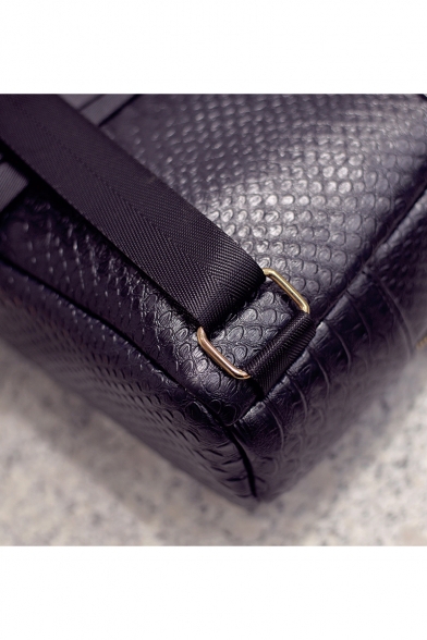 Fashion Crocodile Skin Pattern Soft Leather Casual Backpack 19*9*21 CM