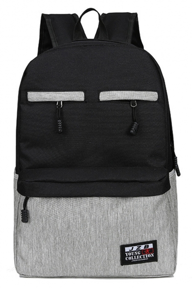 Popular Color Block Letter Patchwork Zipper School Bag Laptop Backpack 29*14*42 CM