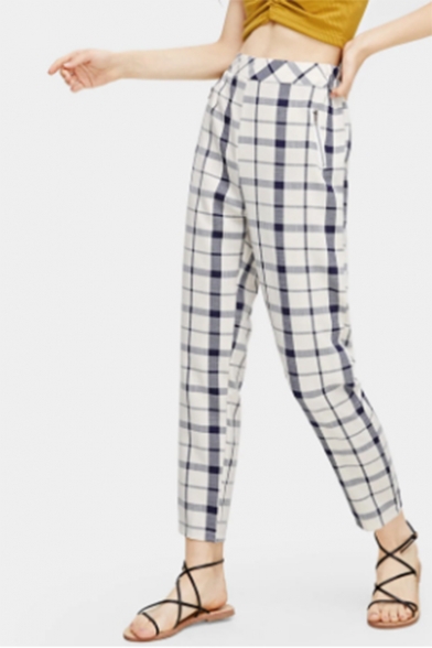 Summer Classic Plaid Printed Casual Straight Fit Pants