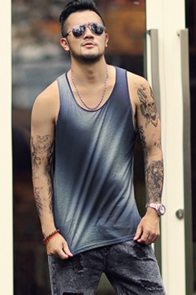 Summer Mens Street Style Ombre Color Sleeveless Sport Casual Tank Top -  Beautifulhalo.com