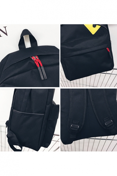 Unisex Cute Cartoon Eye Pattern School Bag Backpack with Zippers 28.5*12*42 CM