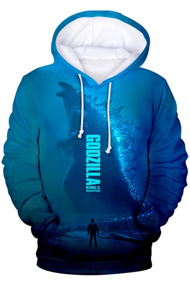 Cool King of the Monsters 3D Printed Unisex Sport Casual Blue Hoodie