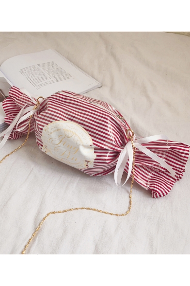 Designer Stripes Letter Printed Candy Shape Crossbody Sling Bag