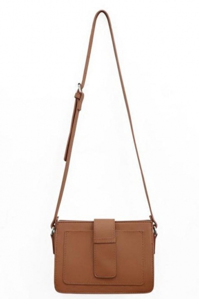 Fashion Plain Crossbody Shoulder Bag with Adjustable Strap