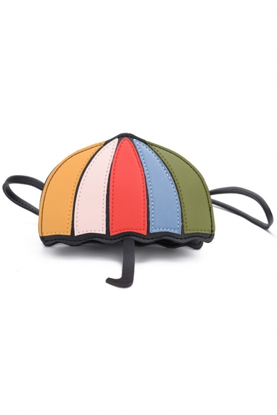 Lovely Multicolor Umbrella Shape Mini Color Block Crossbody Purse 16*5*16 CM