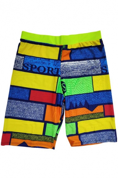 Men's New Swim Trunks Colorful Fast Drying Beach Shorts With Elastic