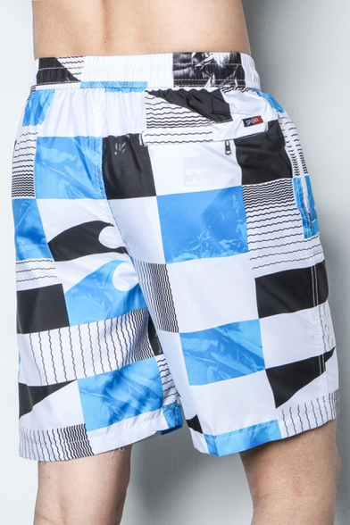 Men's Sport Breathable Quick Drying Zip Pocket Side Loose Casual Surfing Swim Trunks with Liner