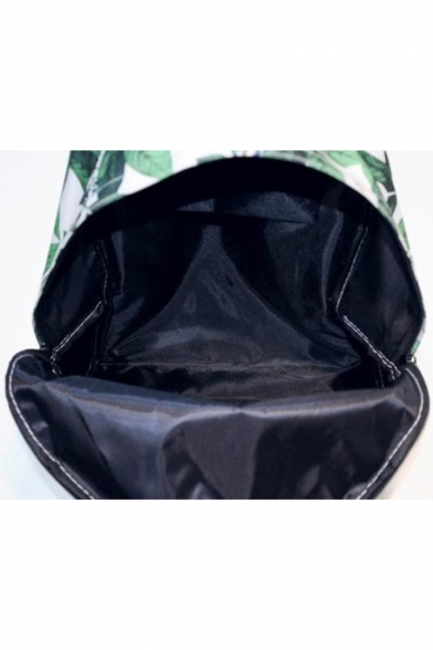 Popular Logo Leaves Printed Unisex Green School Bag Backpack 32*12*40 CM