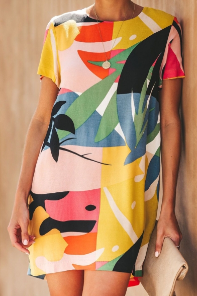 colour block t shirt dress